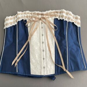 Blue and white corset from Corset Story size 20